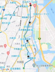 吞川(産業道路)～大森海岸～目黒川